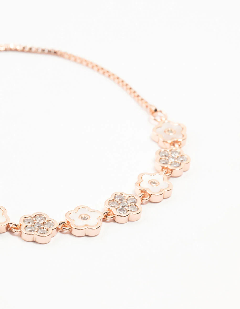 Rose Gold Plated Multiple Flowers Bracelet - Image 2