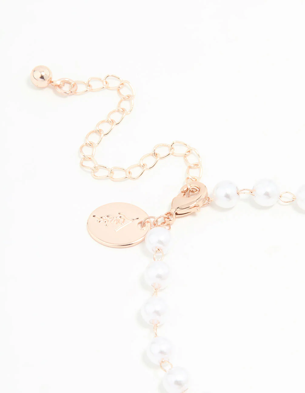 Rose Gold Plated Pearl Double Bow Bracelet - Image 3
