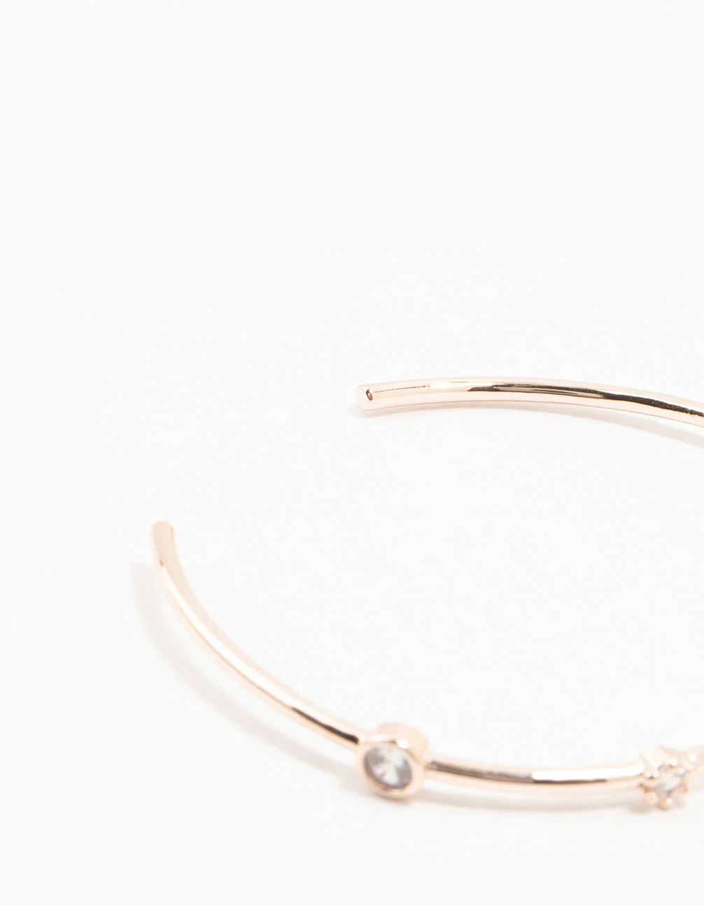 Rose Gold Plated Station Round Cubic Zirconia Wrist Cuff - Image 3