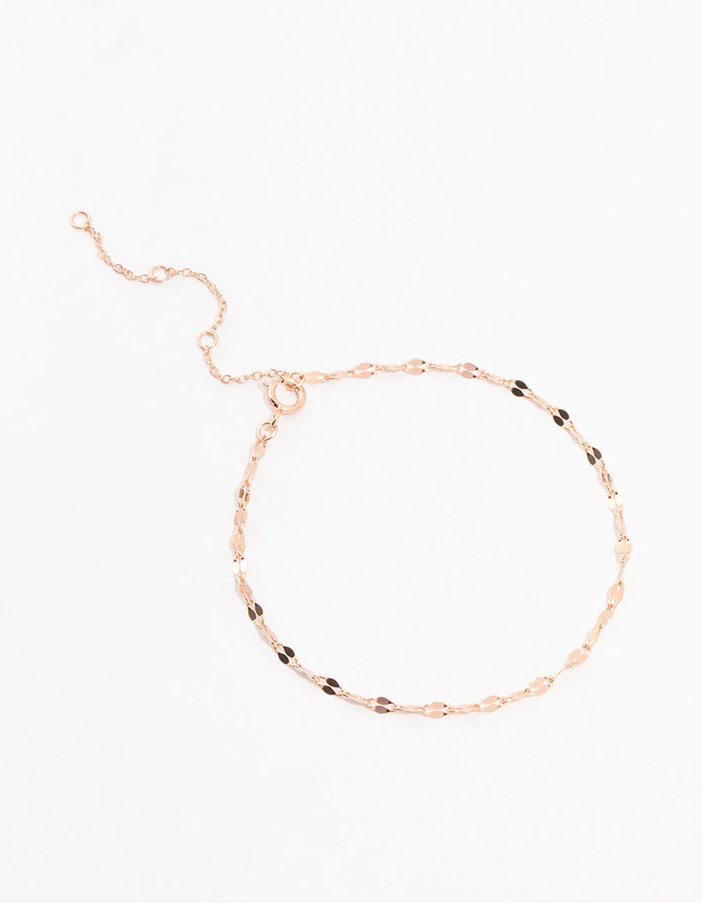 Rose Gold Plated Sterling Silver Chain Bracelet