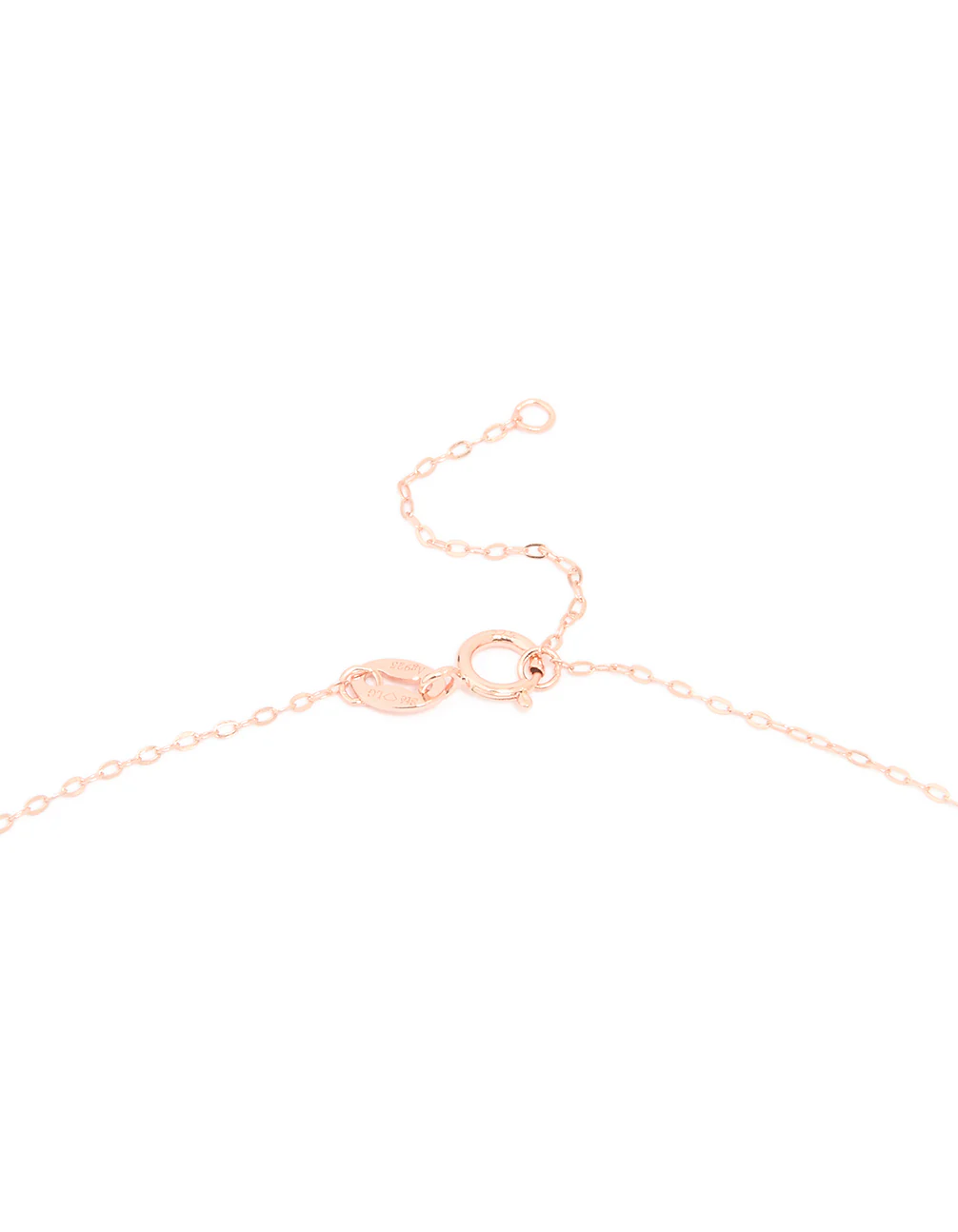Rose Gold Plated Sterling Silver Cubic Zirconia Baguette Bar Necklace - Image 3