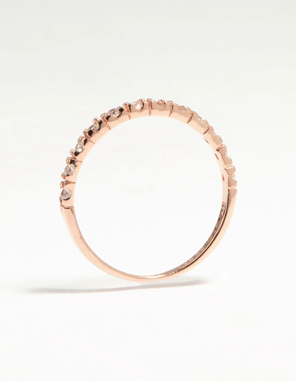 Rose Gold Plated Sterling Silver Cubic Zirconia Eternity Ring - Image 2