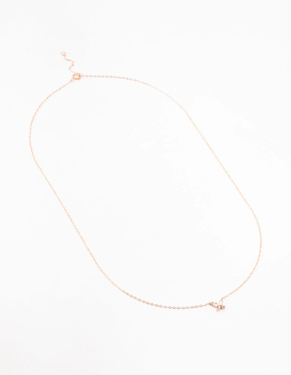 Rose Gold Plated Sterling Silver Cubic Zirconia Mini Butterfly Necklace - Image 2