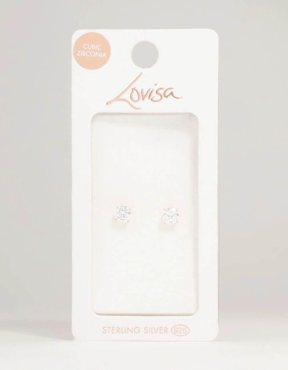 Rose Gold Plated Sterling Silver Cubic Zirconia Stud Earrings - Image 5