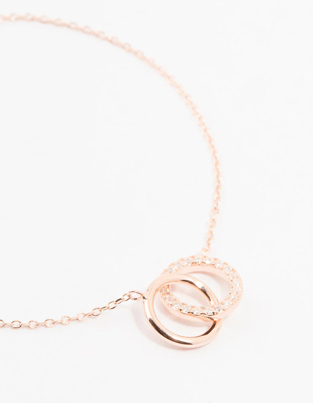 Rose Gold Plated Sterling Silver Pave Link Hoop Bracelet - Image 2