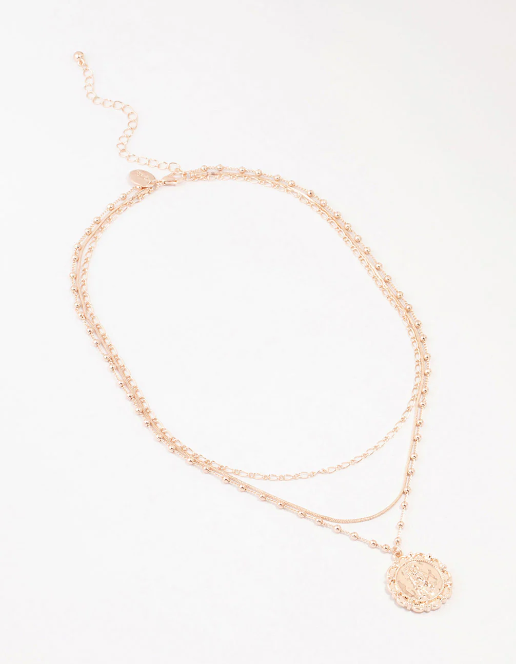 Rose Gold Plated Plated Sterling Silver Pendant Layered Necklace - Image 2