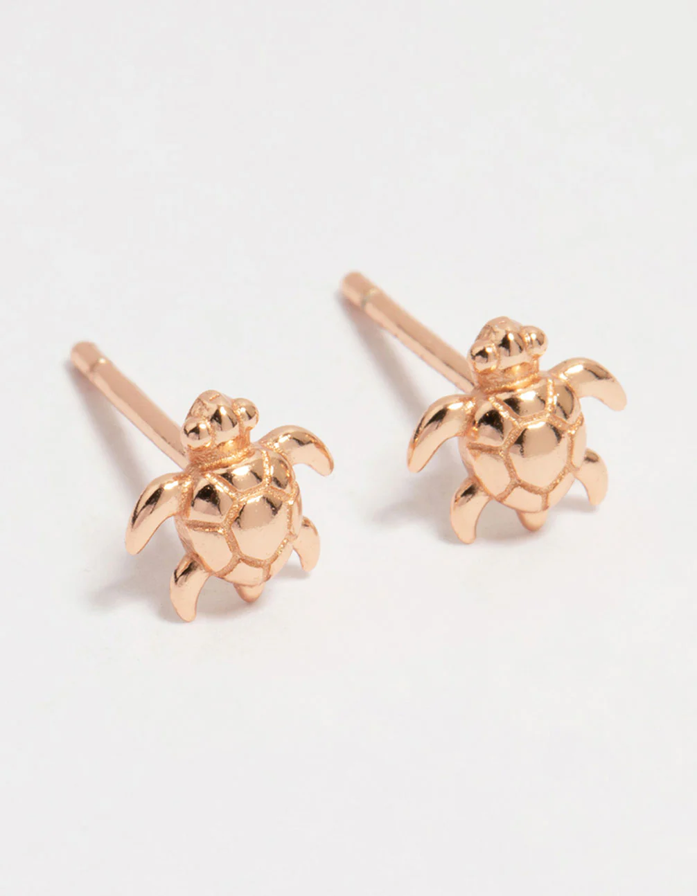 Rose Gold Plated Sterling Silver Turtle Stud Earrings