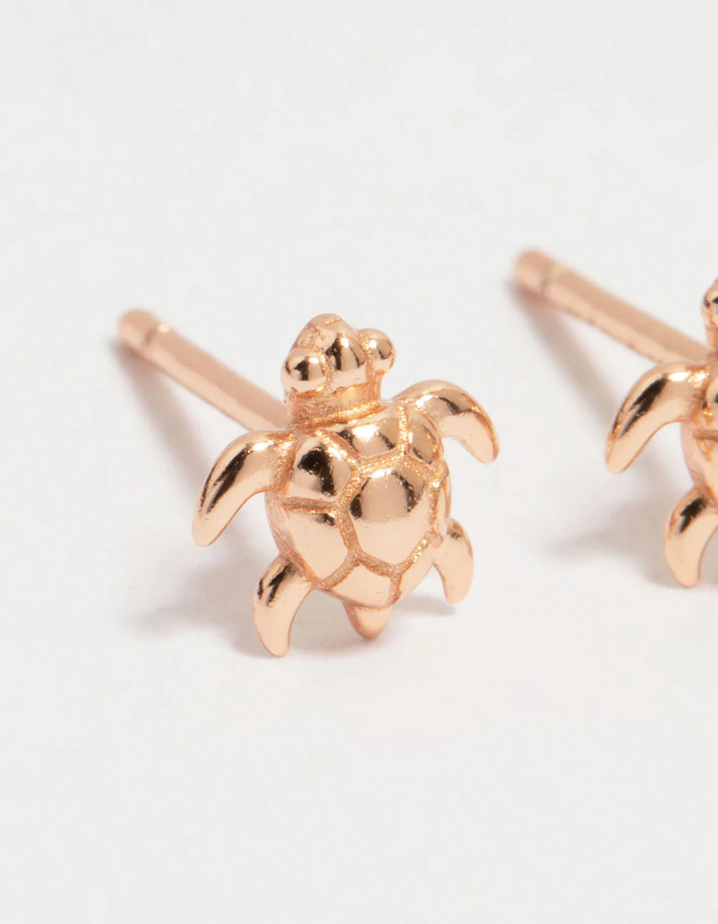 Rose Gold Plated Sterling Silver Turtle Stud Earrings - Image 4