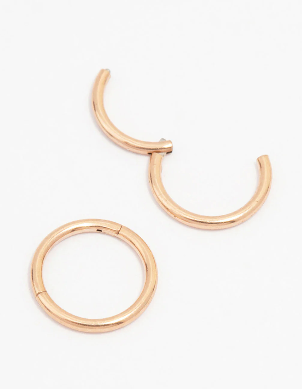 Rose Gold Plated Surgical Steel Fine Sleeper Hoop Earrings - Image 2