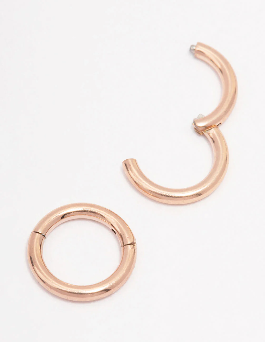 Rose Gold Plated Surgical Steel Sleeper Hoop Earrings 5mm - Image 2