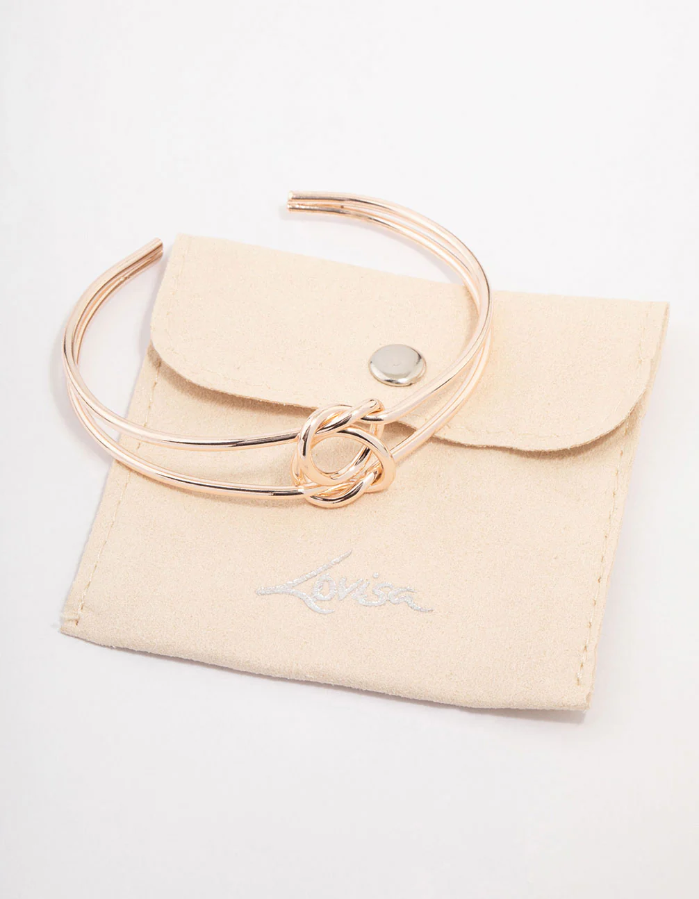 Rose Gold Pretzel Open Wrist Cuff - Image 2