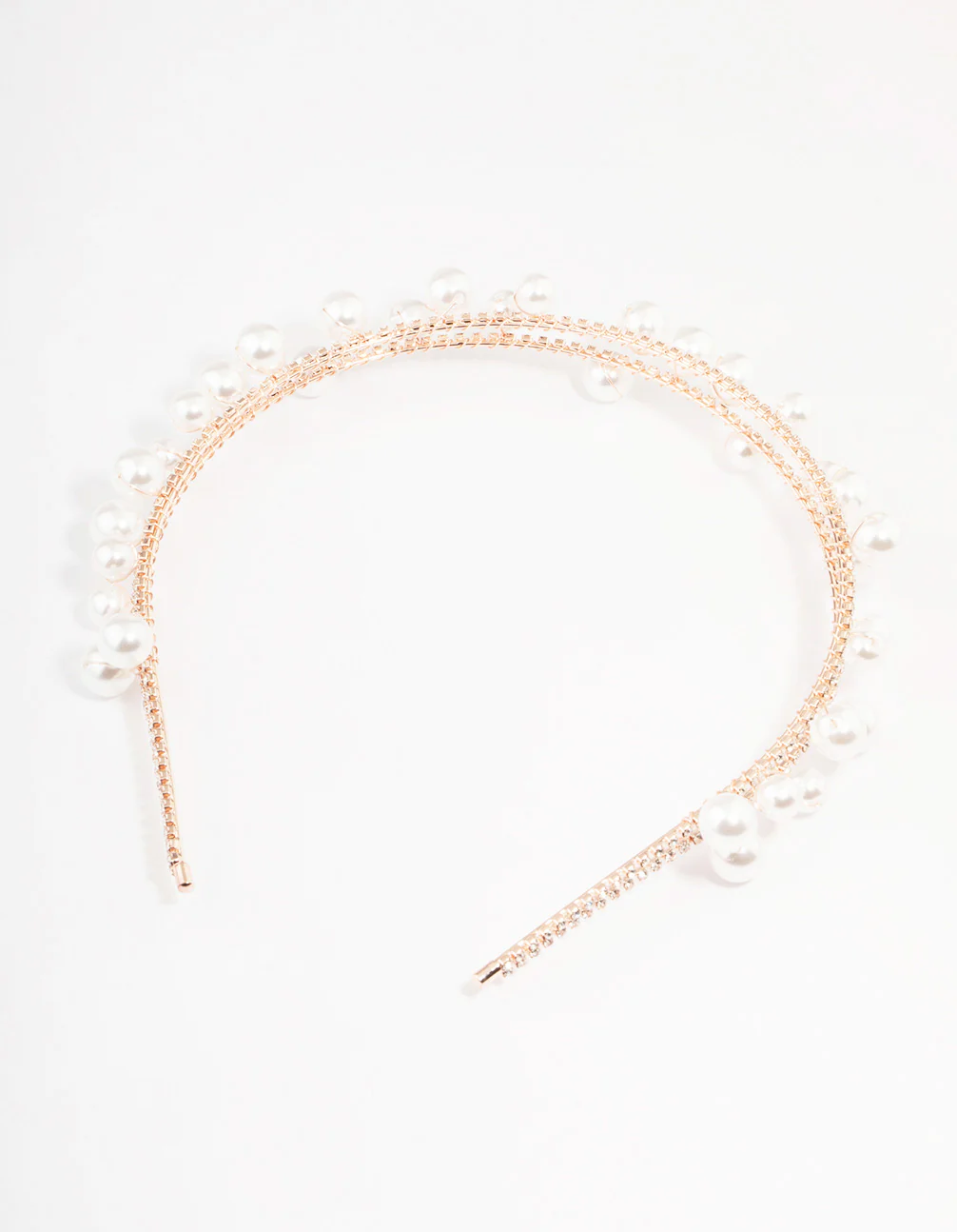 Rose Gold Scattered Pearl Headband - Image 3
