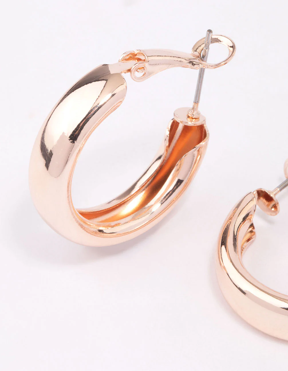 Rose Gold Sleek Hoop Earrings - Image 3