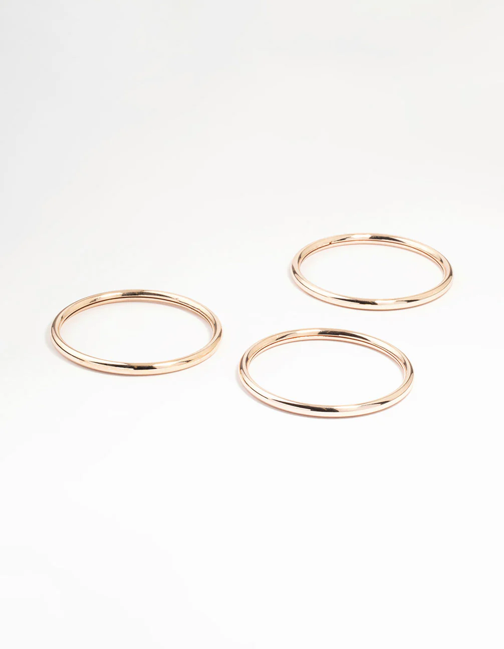Rose Gold Smooth Bangles 3-Pack