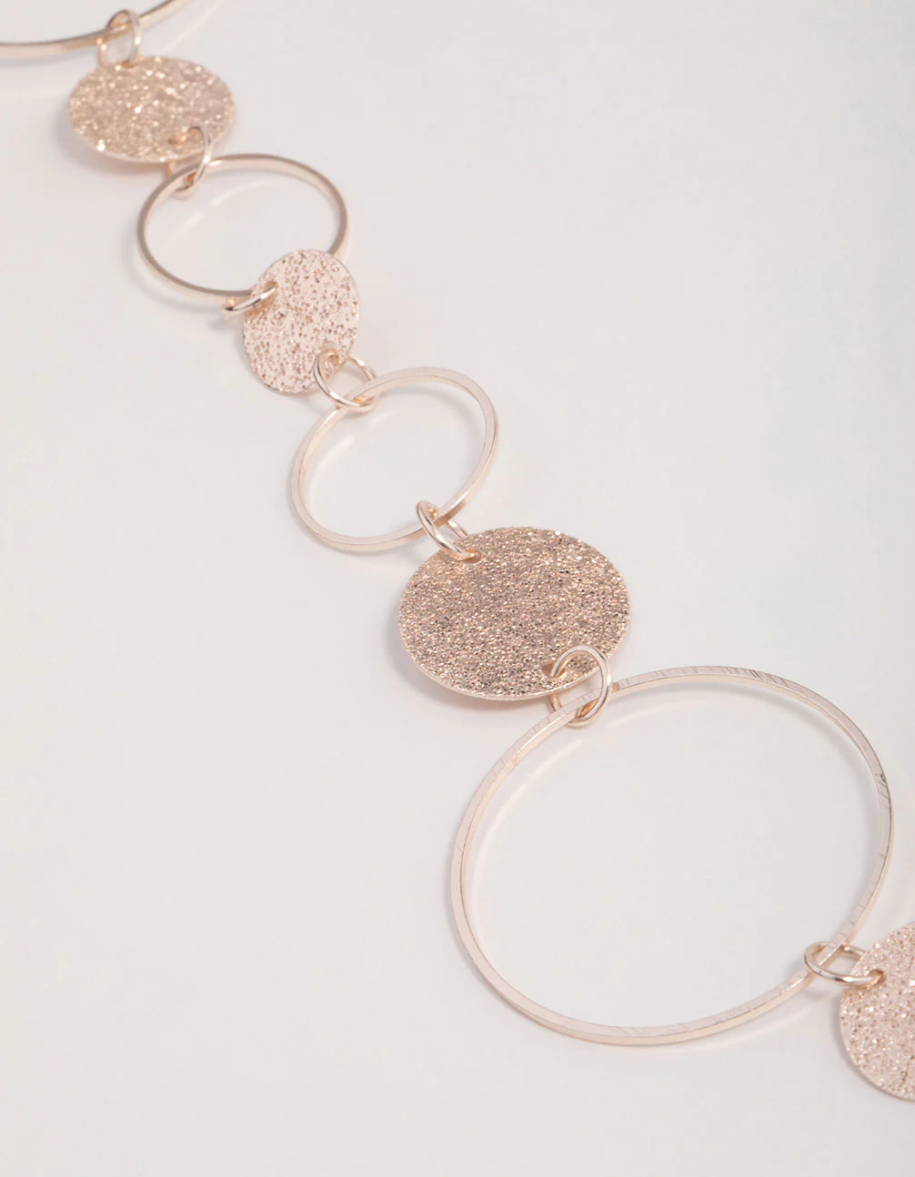 Rose Gold Stone Circular Chain Necklace - Image 3