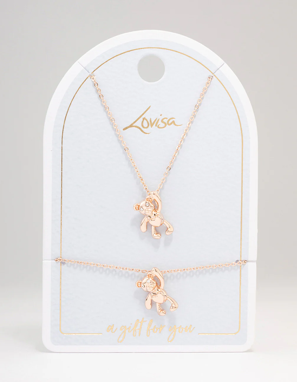 Rose Gold Teddy Bear Jewellery Set - Image 2