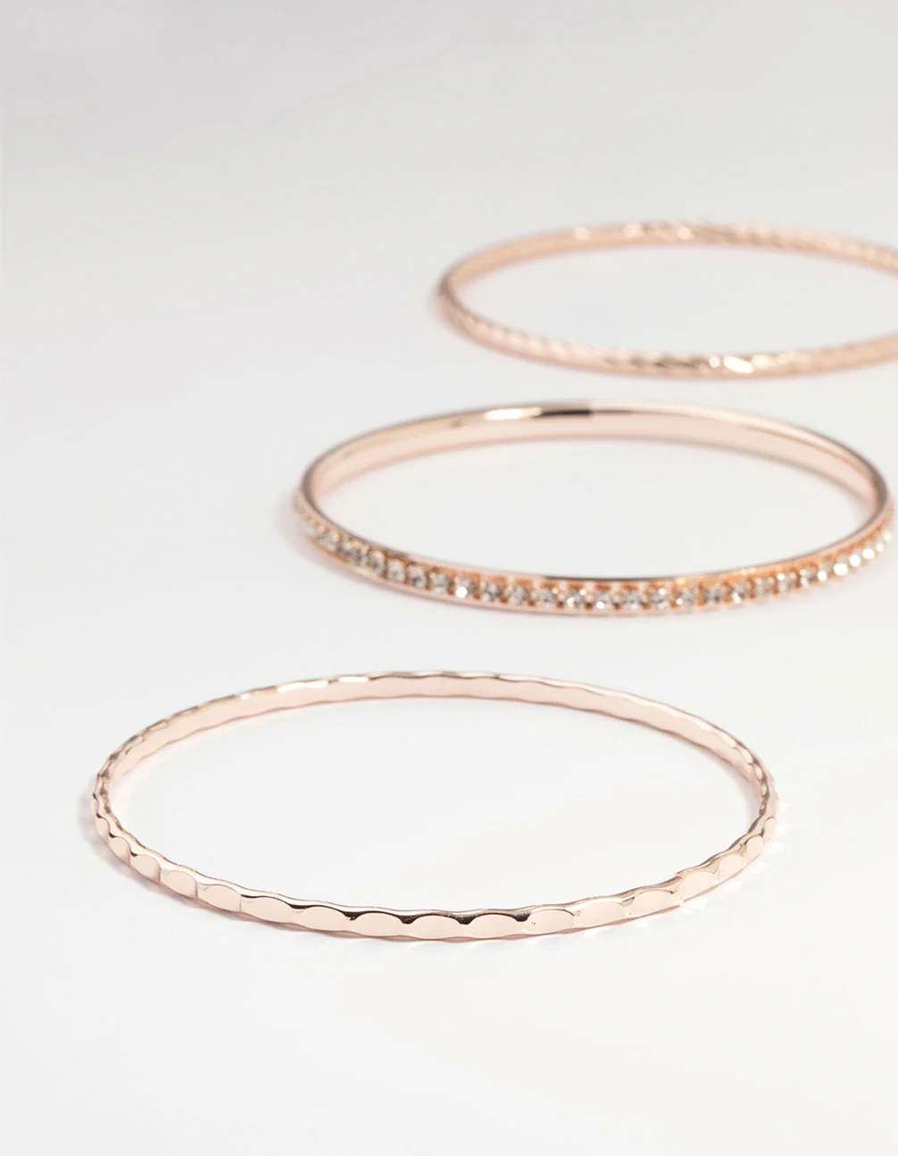 Rose Gold Textured Bangles 8-Pack - Image 2