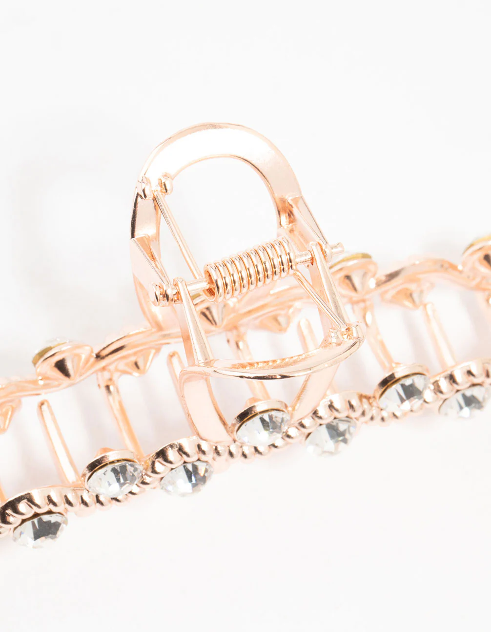 Rose Gold Wavy Diamante Twisted Claw Clip - Image 2