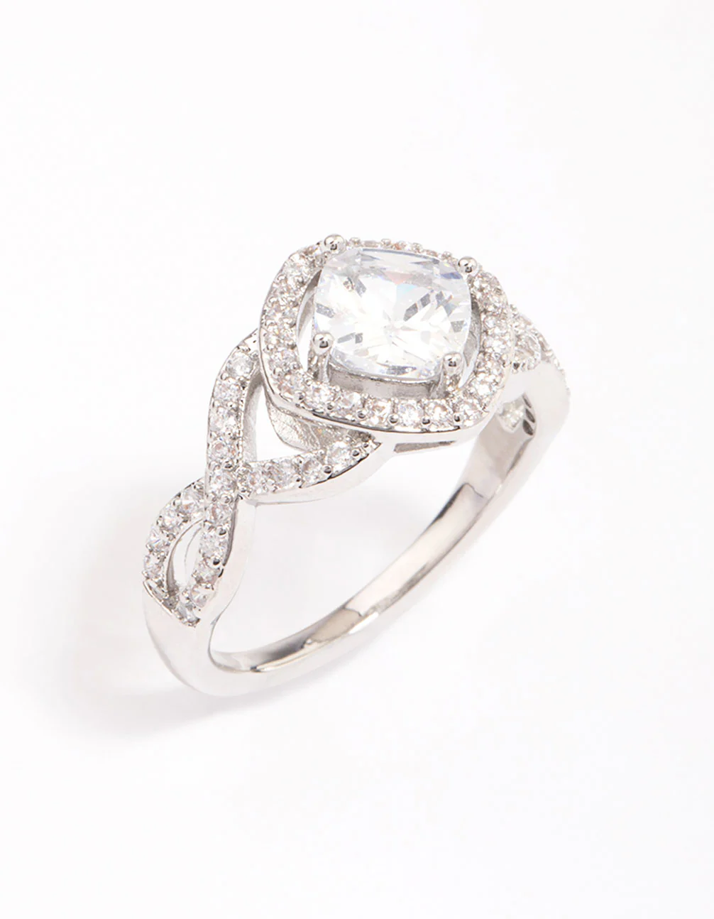 Silver Cushion Infinity Ring - Image 2