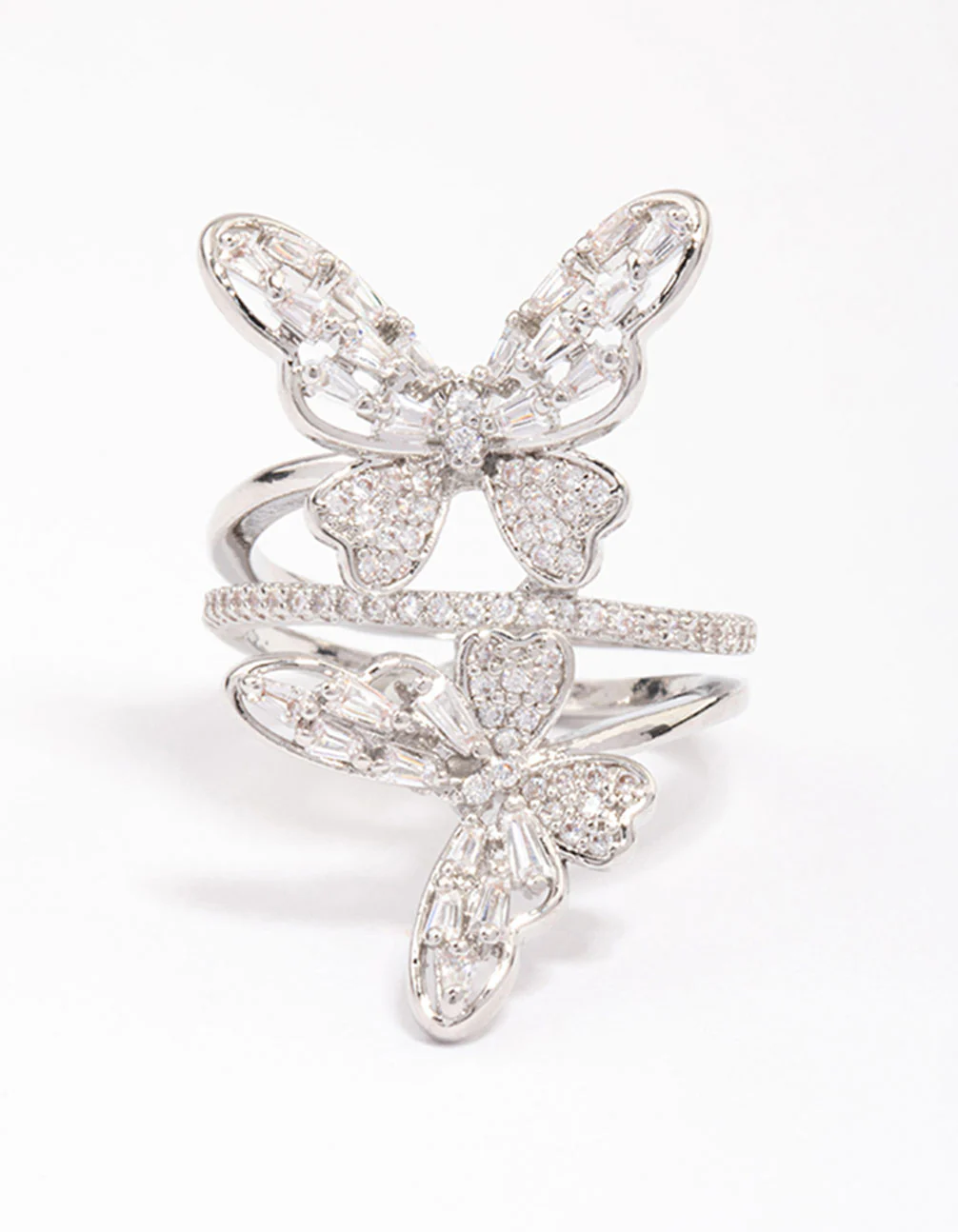 Silver Double Butterfly Ring - Image 3