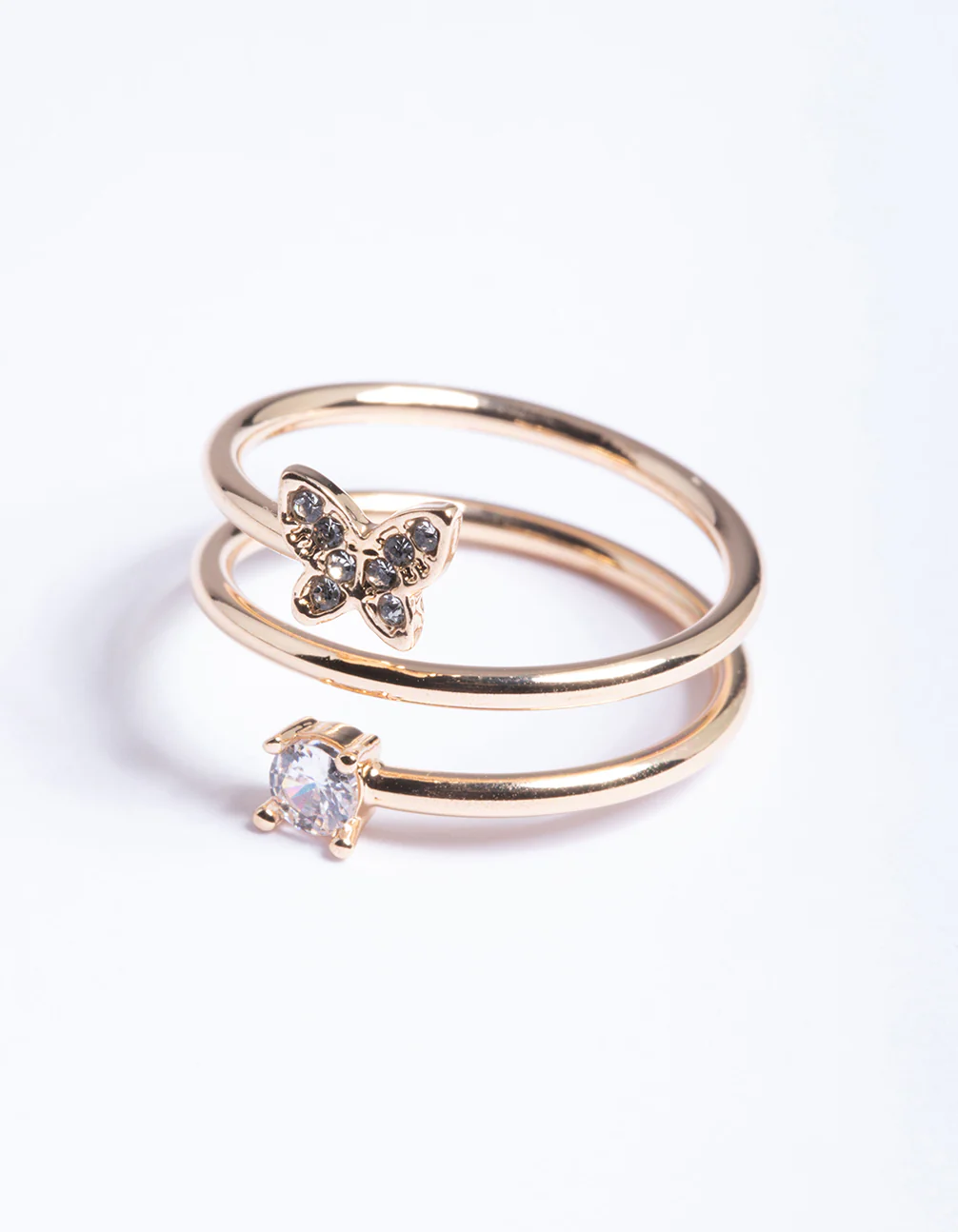 Gold Mini Butterfly Wrap Ring - Image 2