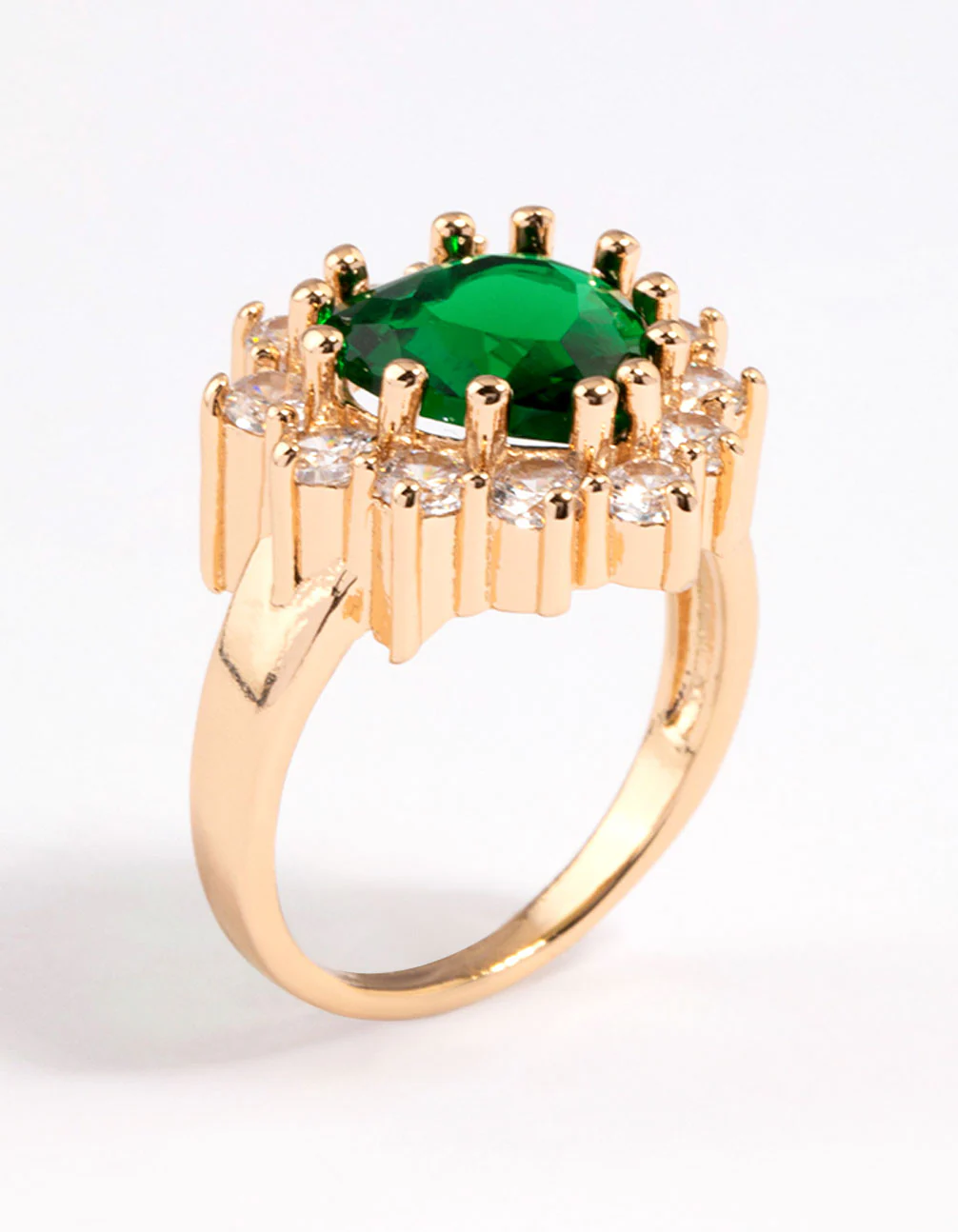Gold Stone Heart Surrounded Ring - Image 2