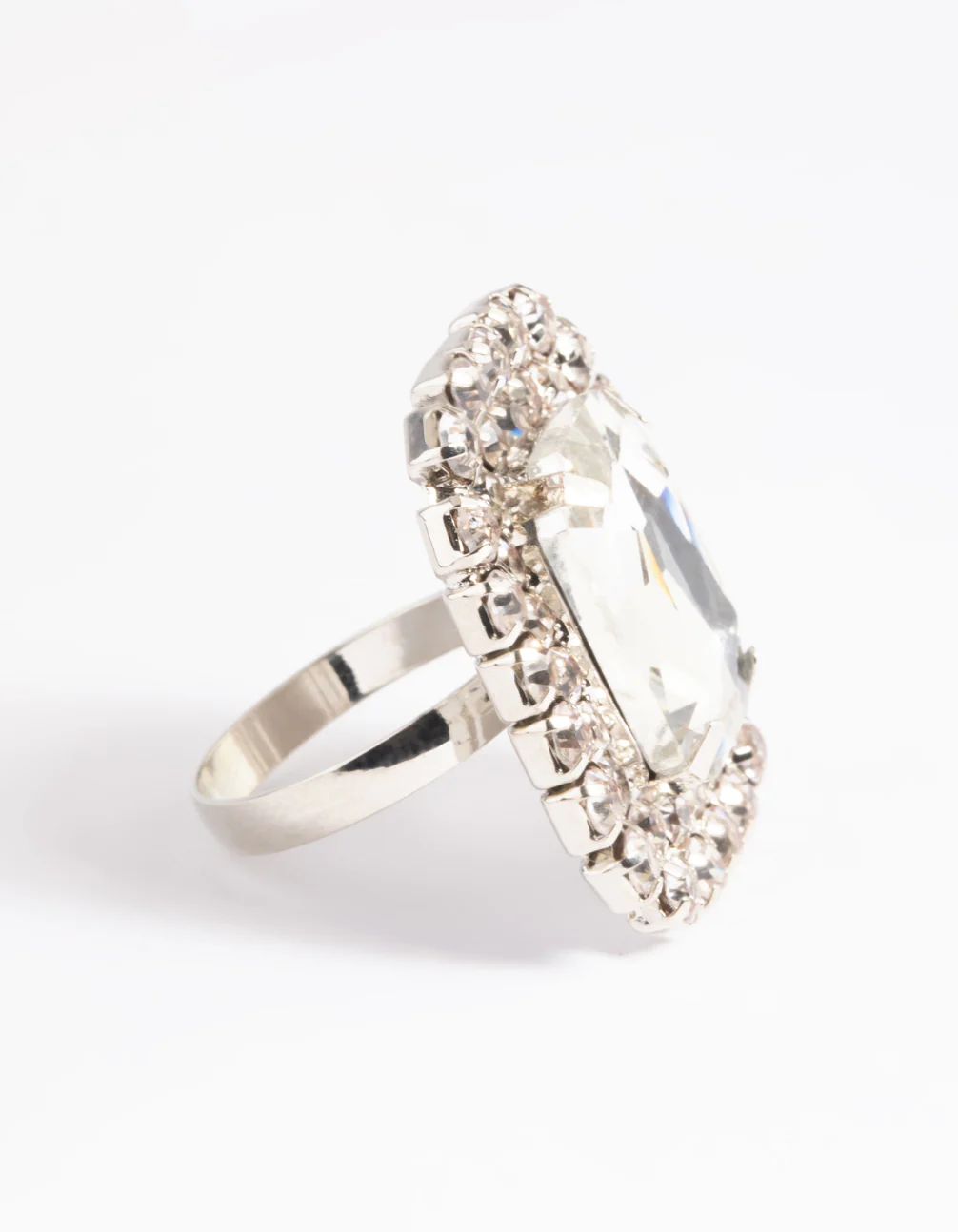 Silver Square Statement Stone Ring - Image 3