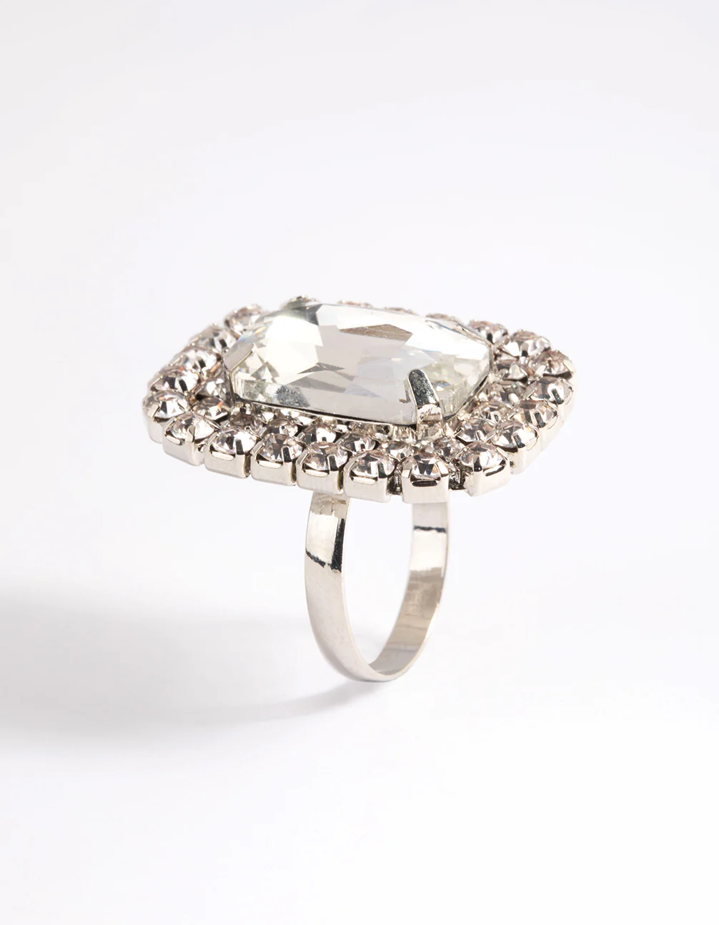 Silver Square Statement Stone Ring - Image 4