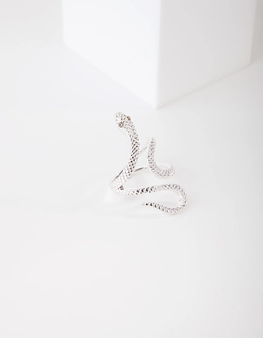 Silver Etched Snake Ring - Image 10