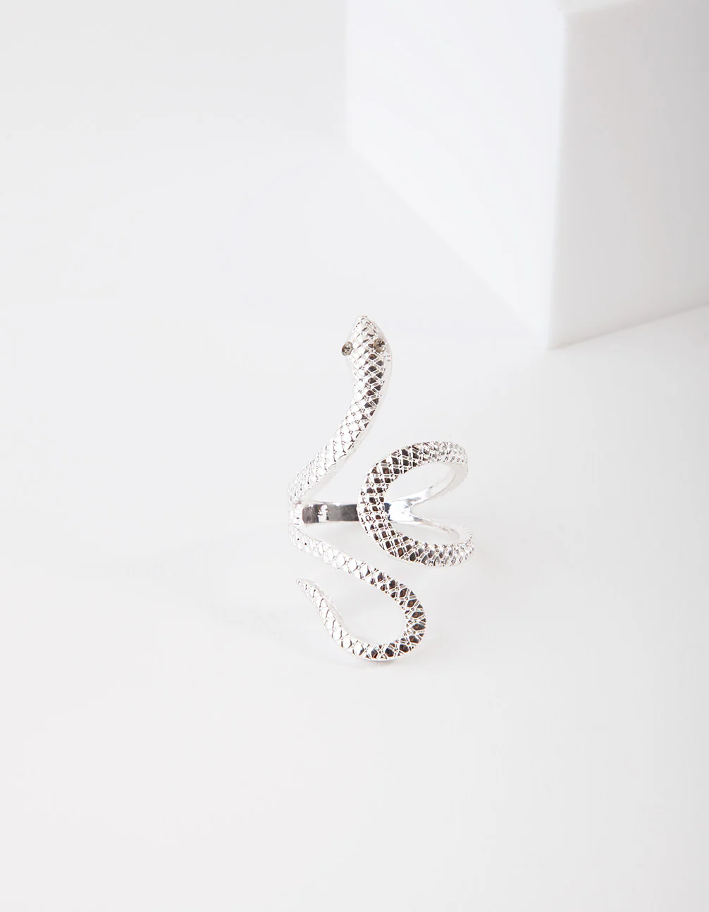 Silver Etched Snake Ring - Image 9