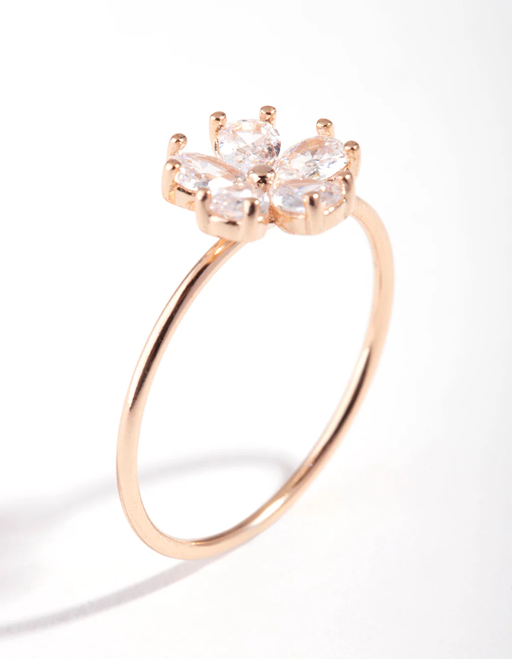 Rose Gold Cubic Zirconia Daisy Ring - Image 5