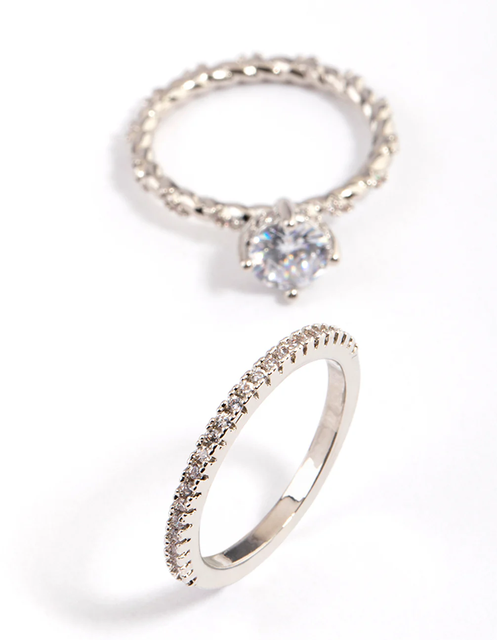 Silver Double Stack Rope Ring Set - Image 3