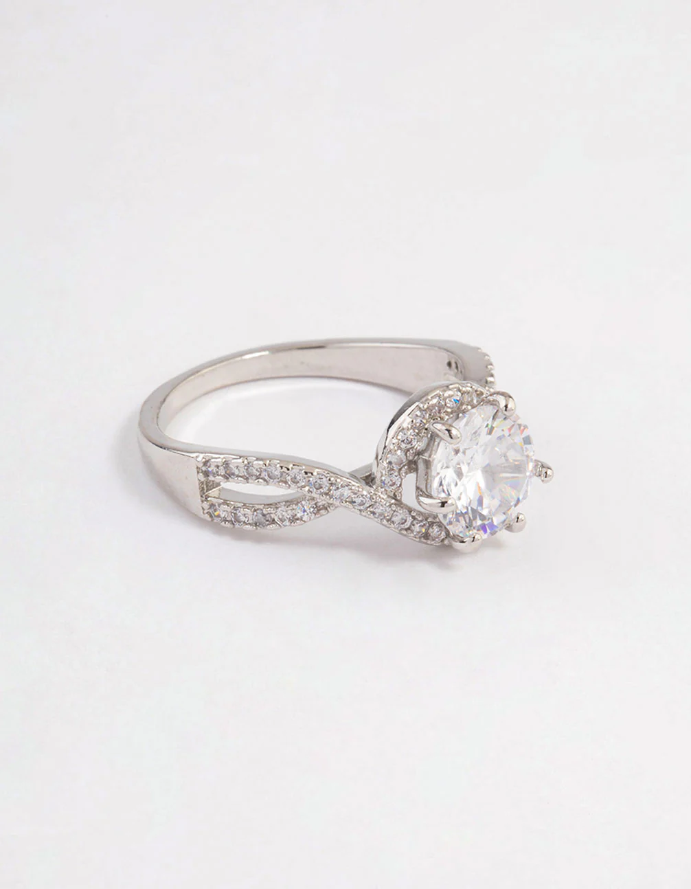 Silver Round Infinity Halo Ring