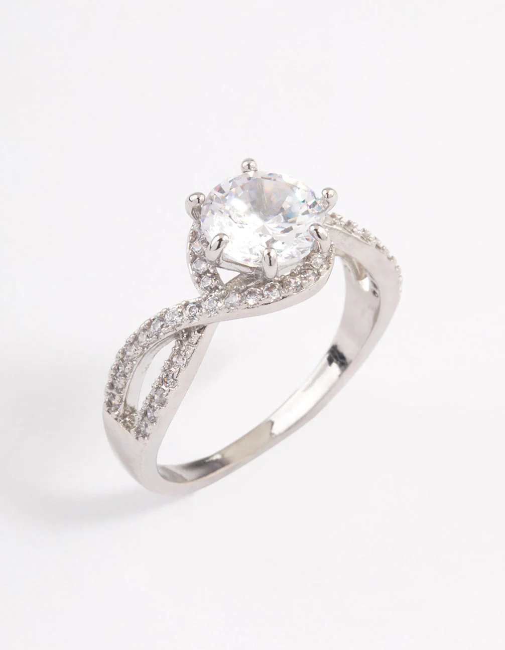 Silver Round Infinity Halo Ring - Image 2
