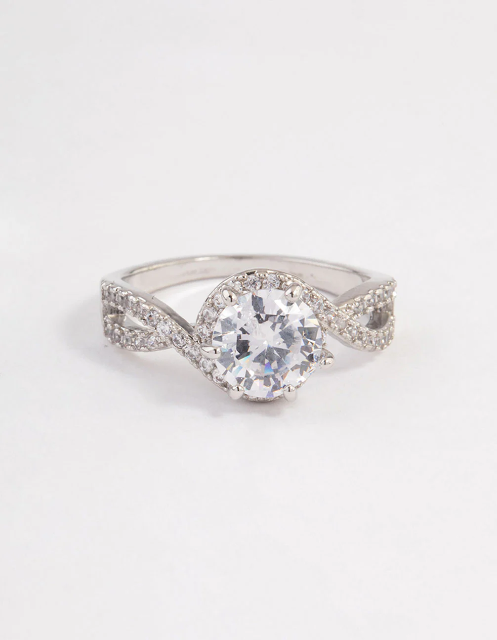 Silver Round Infinity Halo Ring - Image 3
