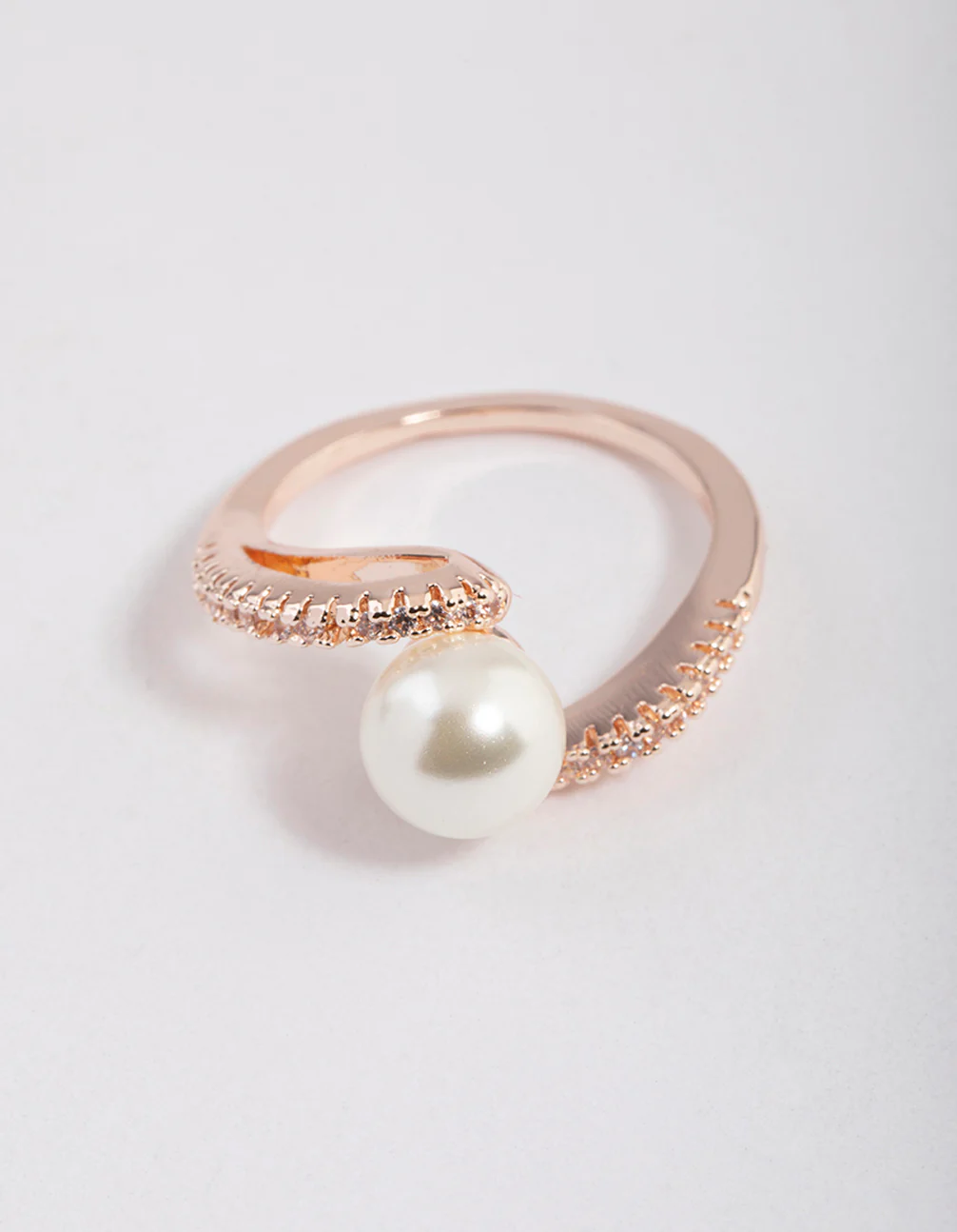 Rose Gold Plated Wrapped Pearl Ring