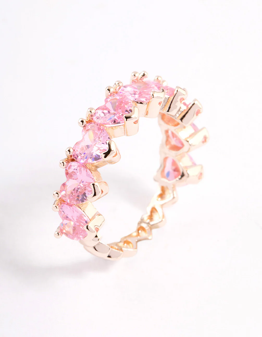 Rose Gold Plated Multi Heart Band Ring - Image 2