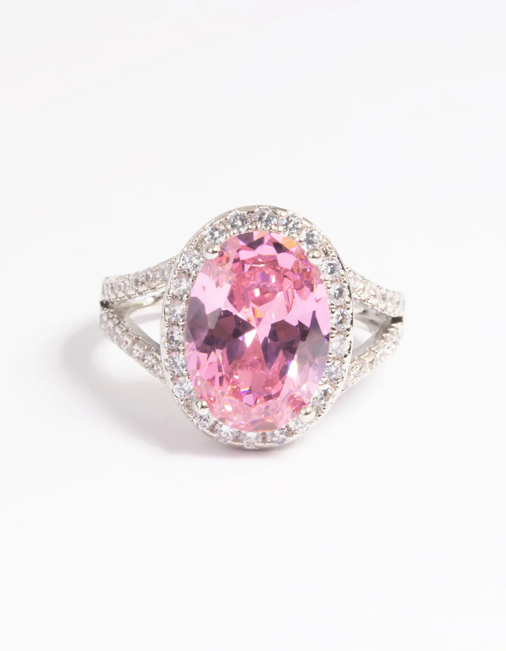 Silver Pink Cubic Zirconia Ring - Image 2