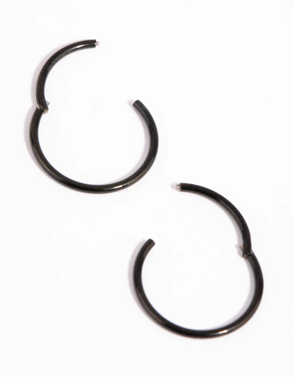 Matte Black Surgical Steel 10mm Sleeper Earrings - Image 6