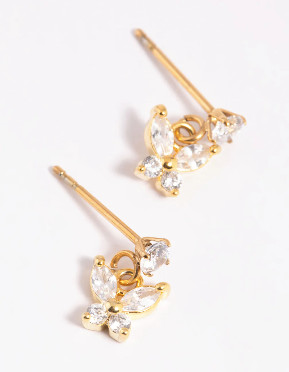 Gold Plated Surgical Steel Butterfly Stud Earrings - Image 6