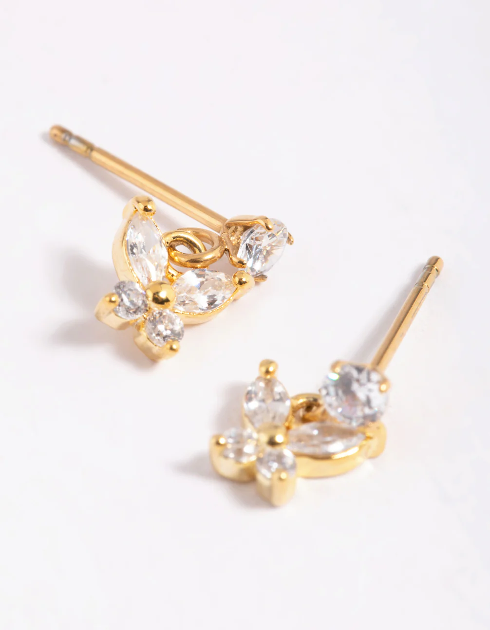 Gold Plated Surgical Steel Butterfly Stud Earrings - Image 9