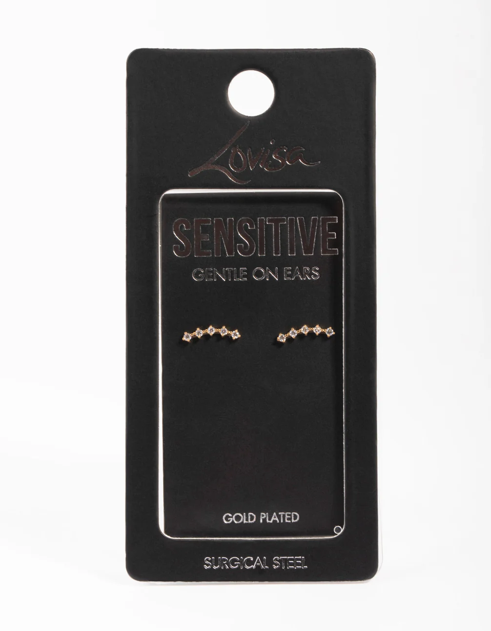 Gold Plated Studs with Cubic Zirconia - Image 2