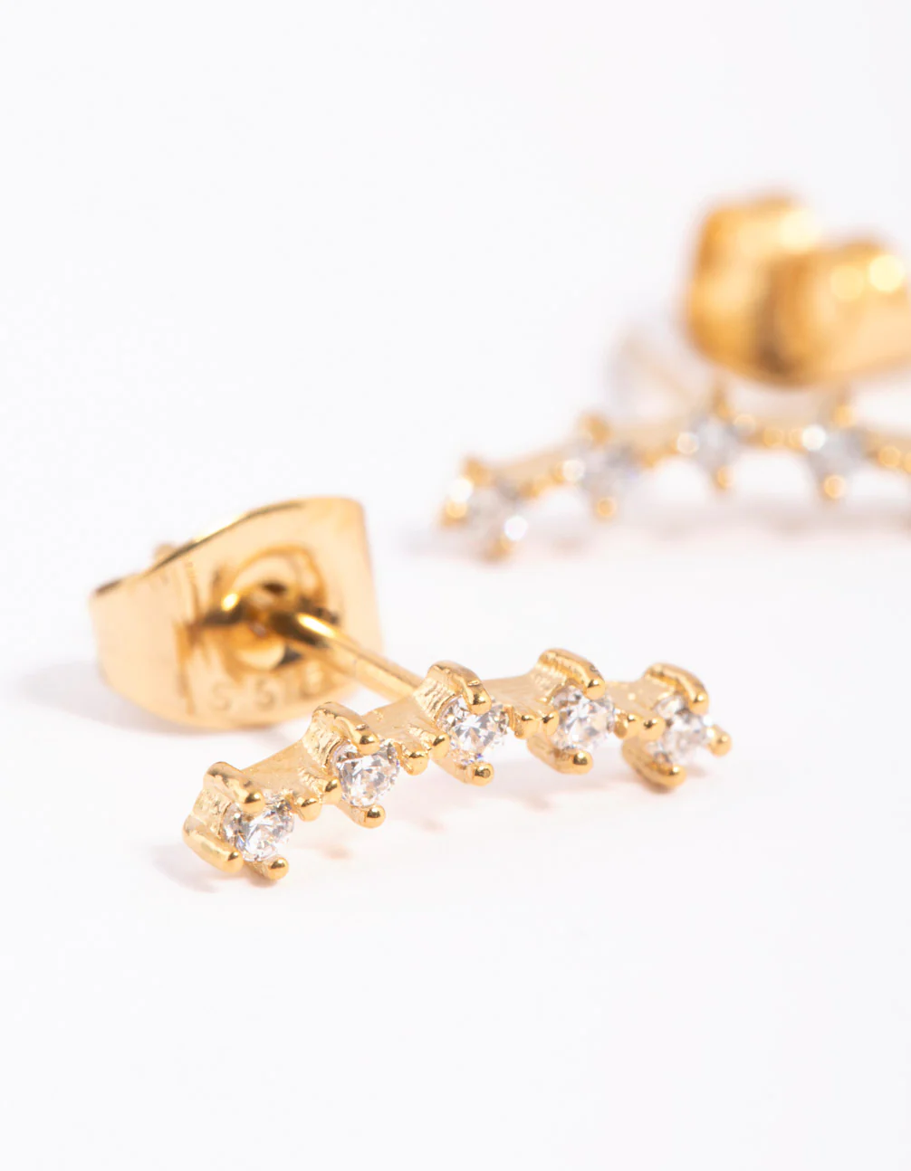 Gold Plated Studs with Cubic Zirconia - Image 4
