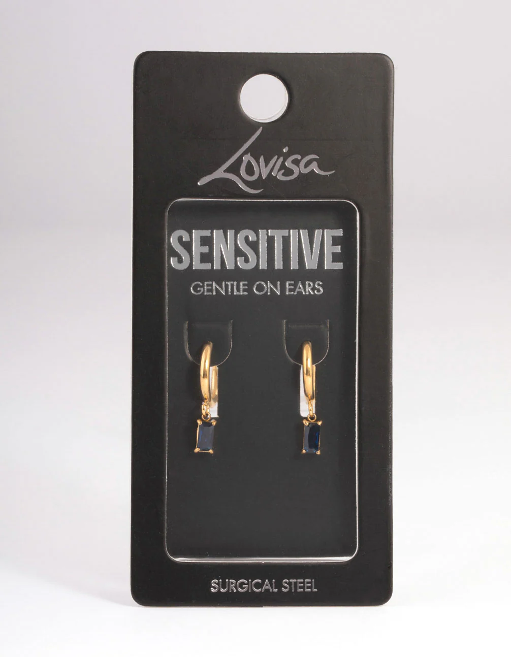 Gold Plated Square Cubic Zirconia Hoop Earrings - Image 3