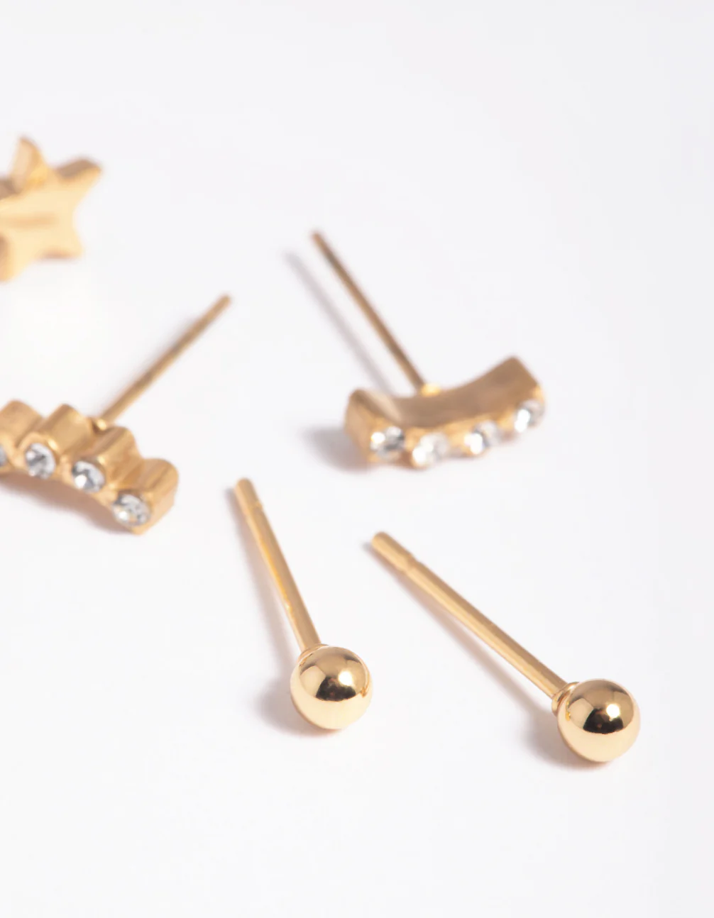 Gold Plated Surgical Steel Star Stud Earring Pack - Image 2