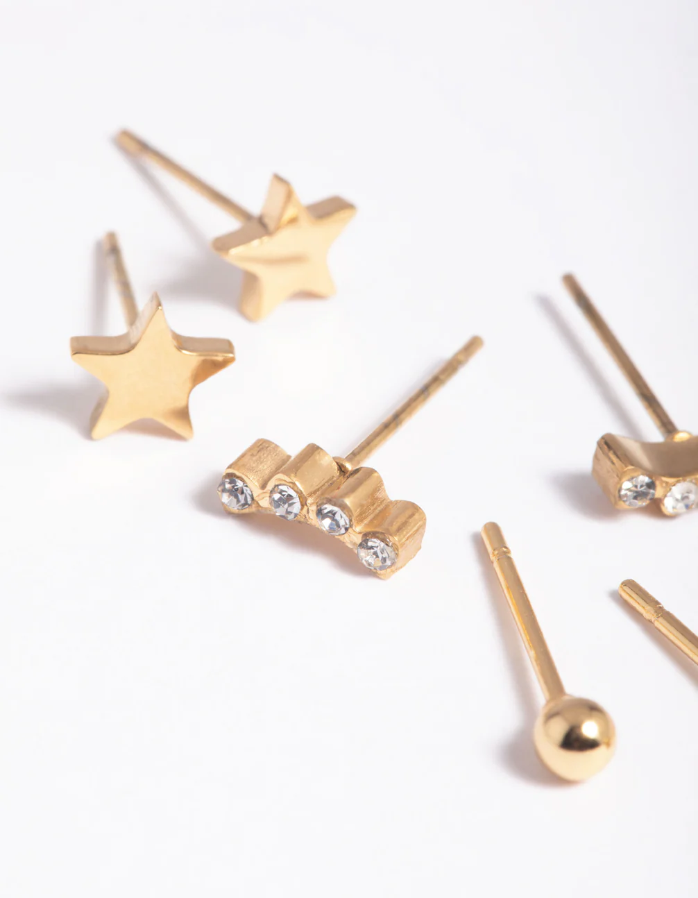 Gold Plated Surgical Steel Star Stud Earring Pack - Image 3