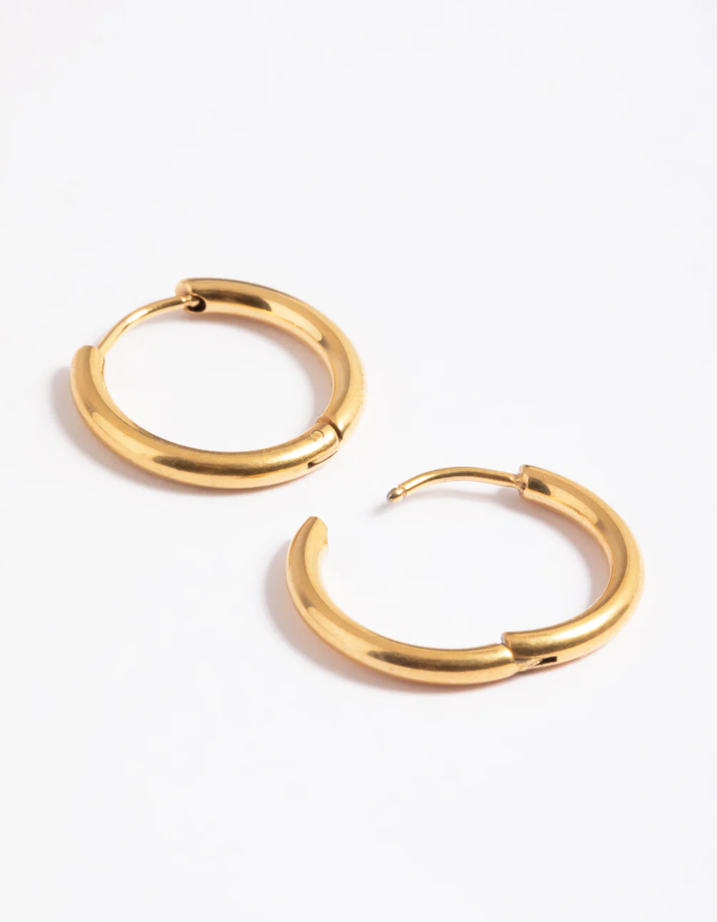 Gold Plated Surgical Steel Thin 12mm Hoop Earrings - Image 2