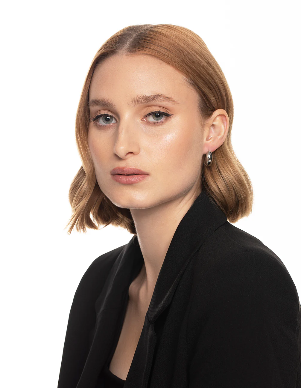 Surgical Steel Chubby Half Hoop Earrings - Image 3