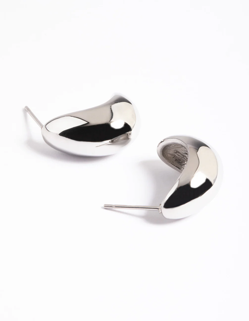 Surgical Steel Chubby Half Hoop Earrings - Image 7