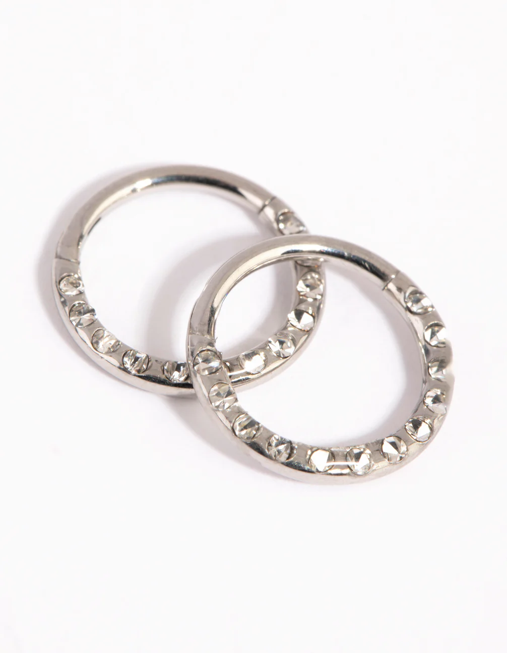 Surgical Steel Pave Hoop Earrings - Image 3